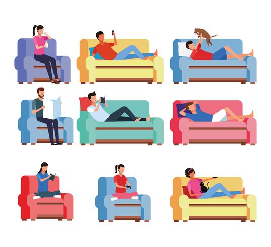free time at home vector