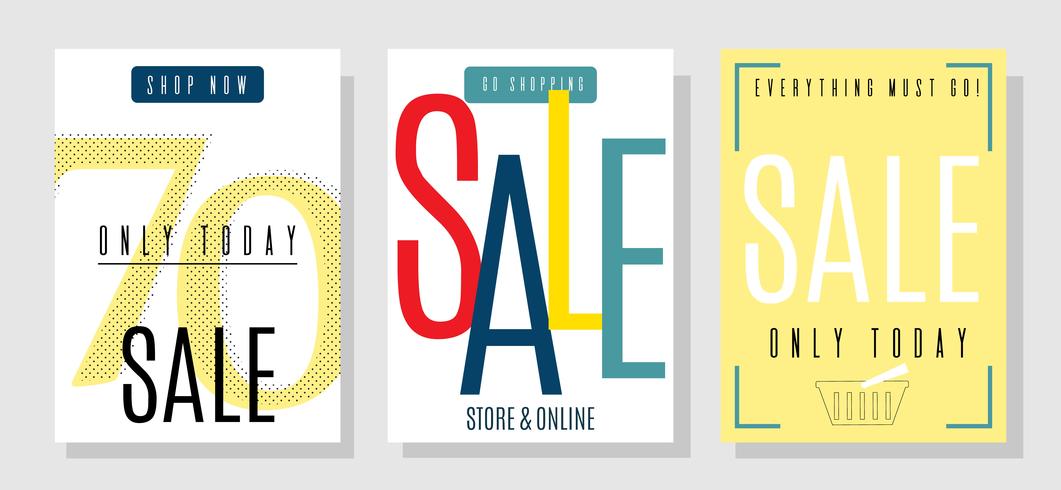 Summer Sales Design Cards with Fresh Discounts Set vector