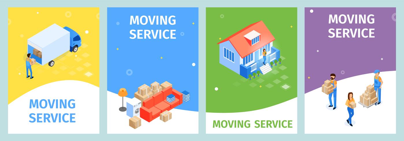 Set Banner Moving Service vector