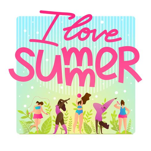 Sport Flyer Invitation I Love Summer vector