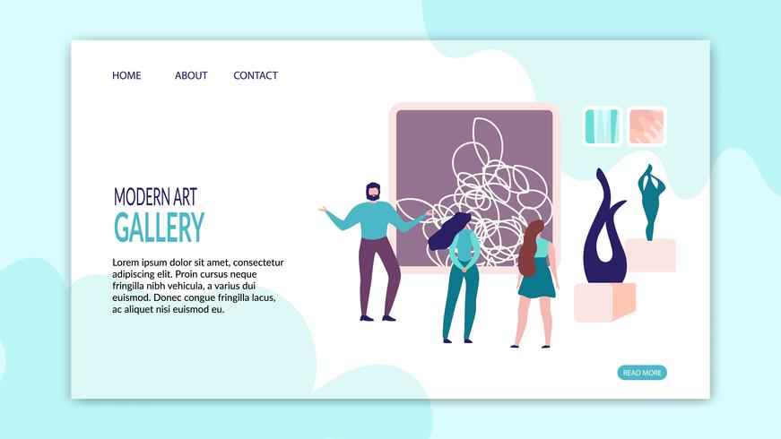 Landing Page Presentation Art Gallery Website vector