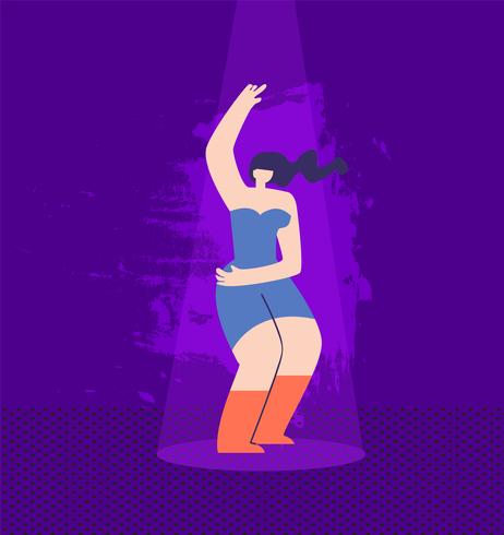 Disco Woman in Casual Clothes vector