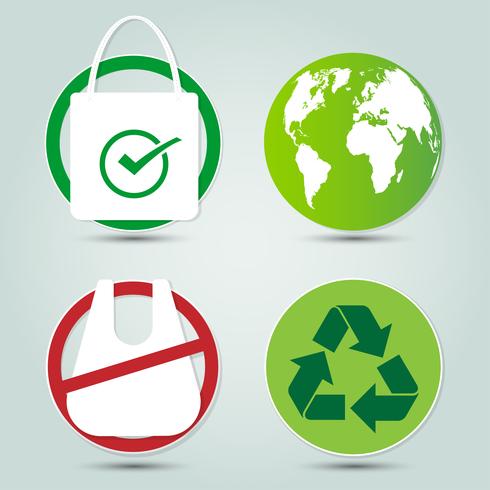 Ecology and Environmental Save World Icons vector