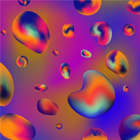 Liquid multicolor fluid background design vector