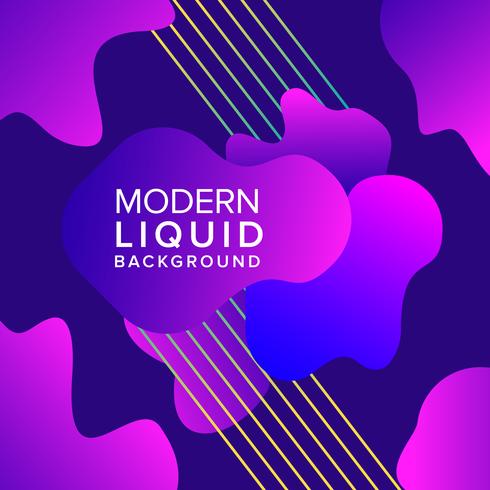 Diseño de fondo de color líquido púrpura con composición de formas modernas vector