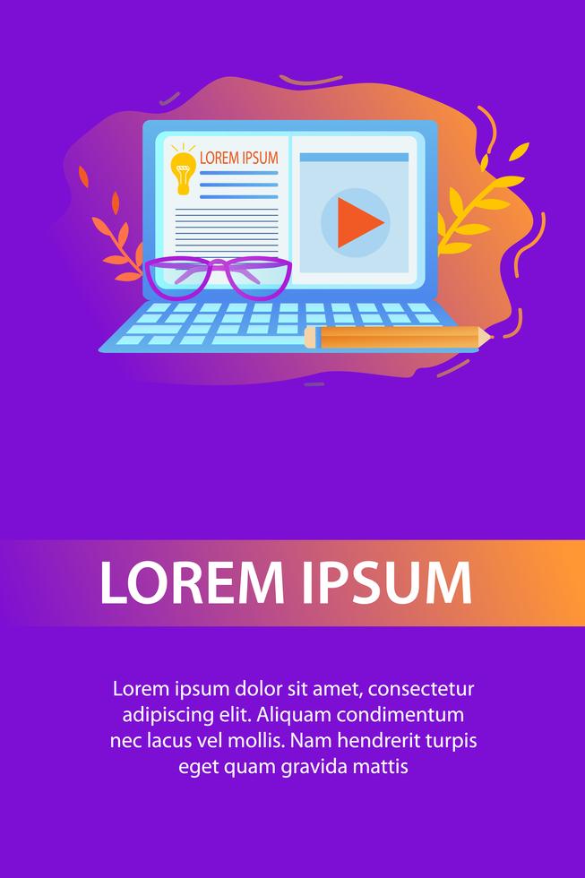 Laptop with Open site Vertical Gradient Banner 663277 Vector Art at