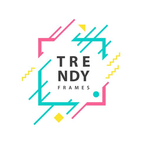 Frames with geometric lines template vector