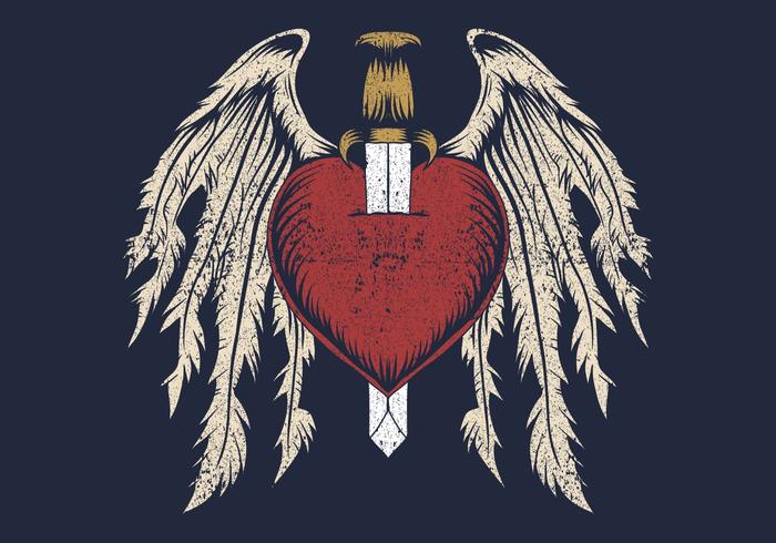 broken heart with wings vector