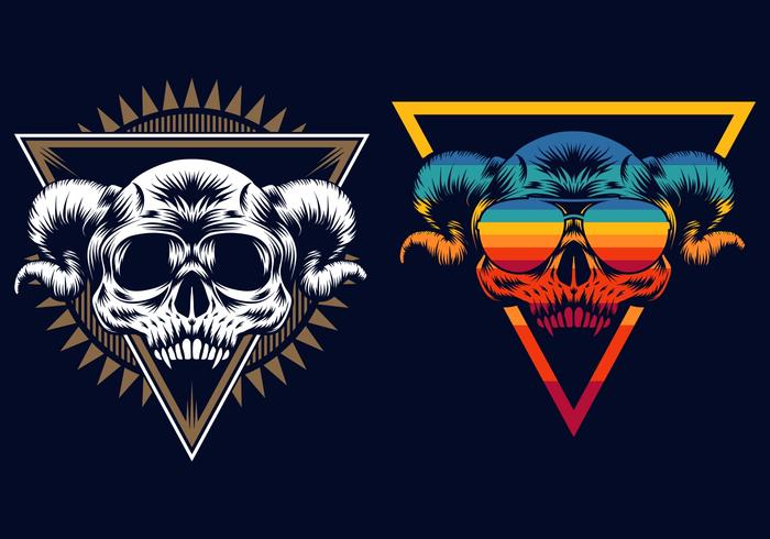 Evil Retro Skull vector