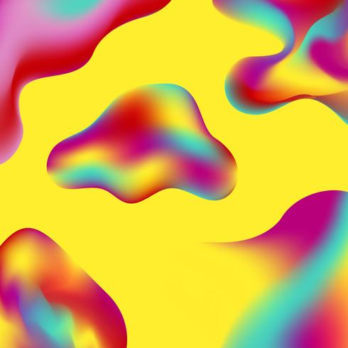 Yellow fluid  liquid color background design. Fluid gradient shapes composition background vector