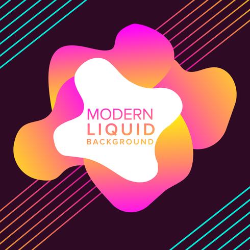 Pink and Orange Liquid color background design with trendy shapes composition vector