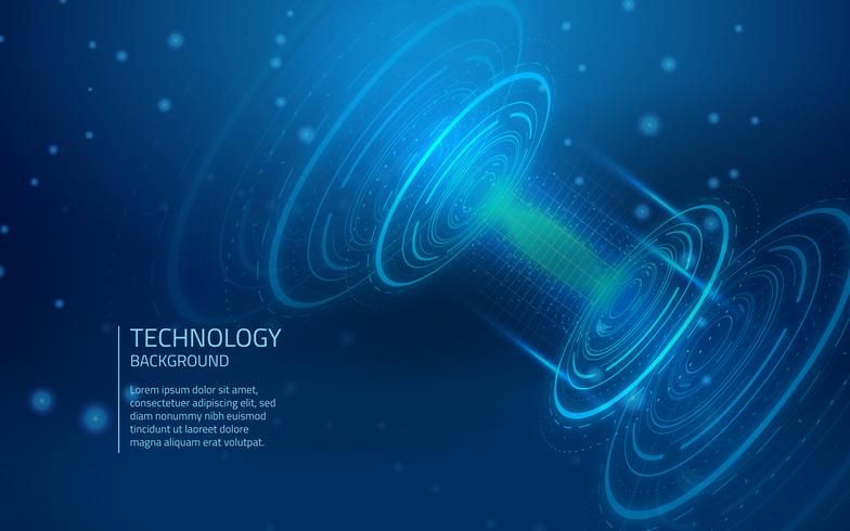 Fondo azul de tecnología cibernética vector