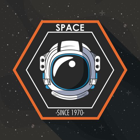 Space explorer patch emblem design vector