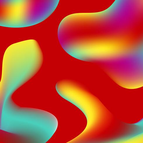 Red fluid liquid color background design vector