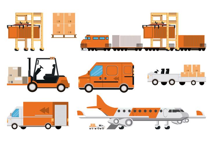 transportation merchandise logistic cargo vector