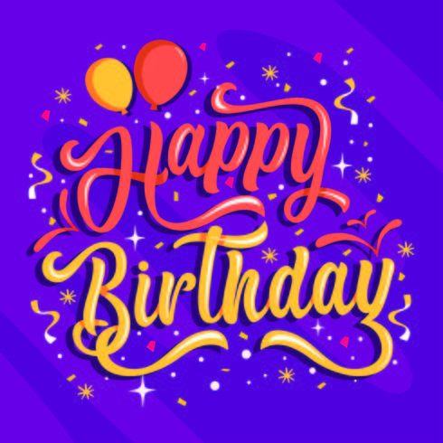 Lettering birthday background vector