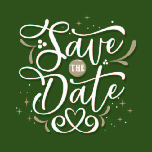 Flowing Calligraphy Save the Date vector