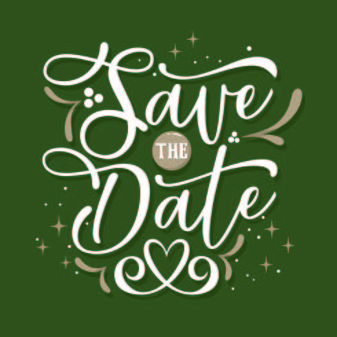 Flowing Calligraphy Save the Date vector