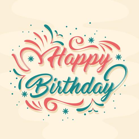 Hand drawn happy birthday lettering