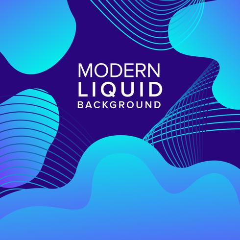 Diseño de fondo de color azul líquido con composición de formas modernas vector