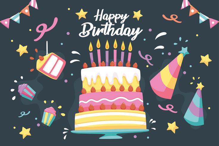 Hand Drawn Happy Birthday Background vector