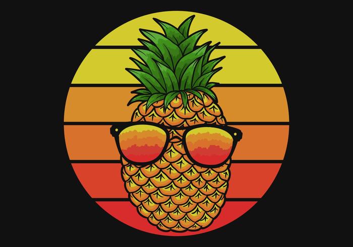 piña con anteojos vector