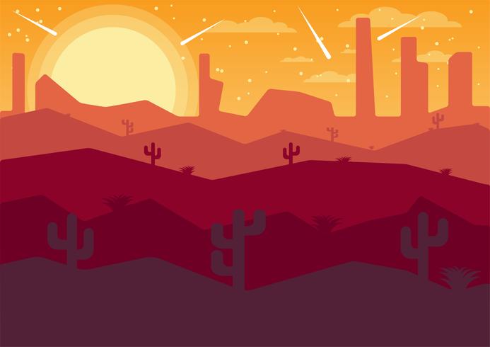 desert night with comets vector