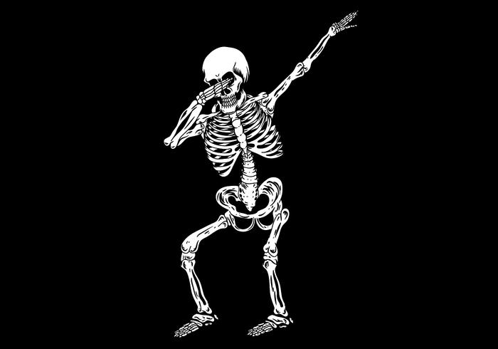 Human skeleton dabbing vector