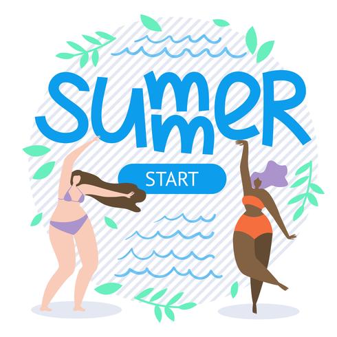 Written Summer Start Flat vector