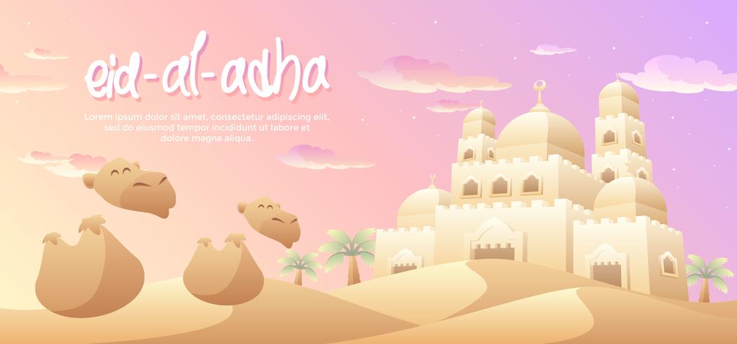 Eid Al Adha en el desierto vector