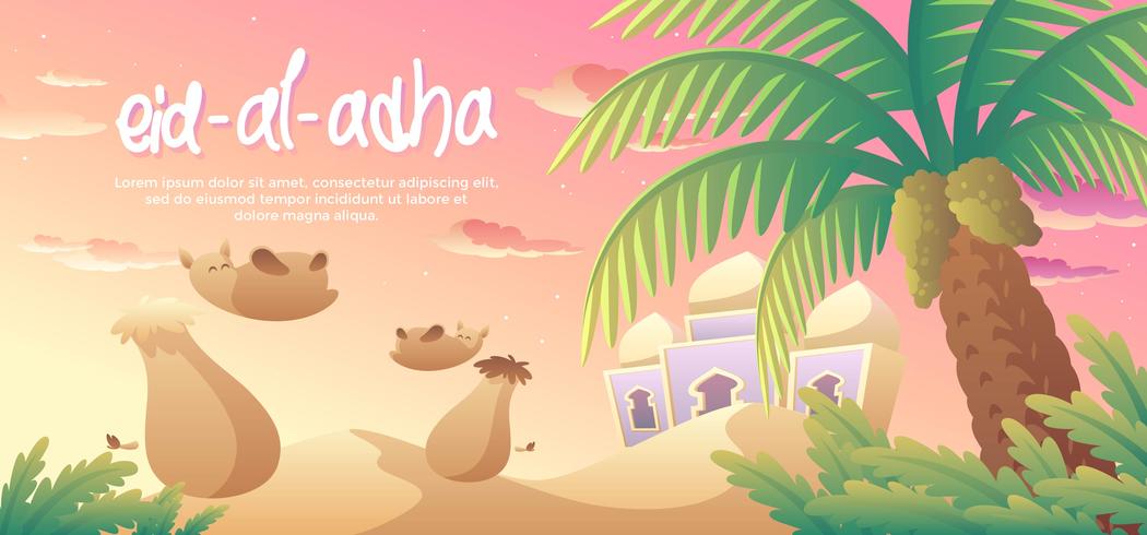 Eid Al Adha en el Medio Oriente vector