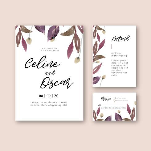 Wedding card floral garden invitation card vector