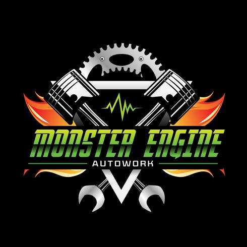 Icono de motor de monstruo de potencia de fuego vector