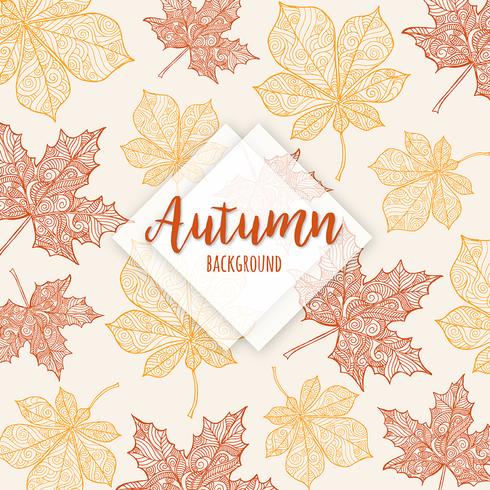 Autumn Colorful  Leaves Background vector