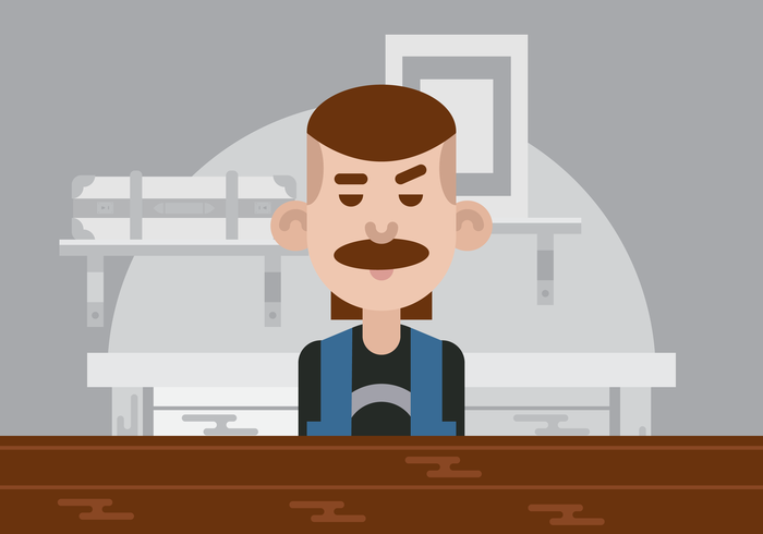 Man At A Bar Vector Illustration