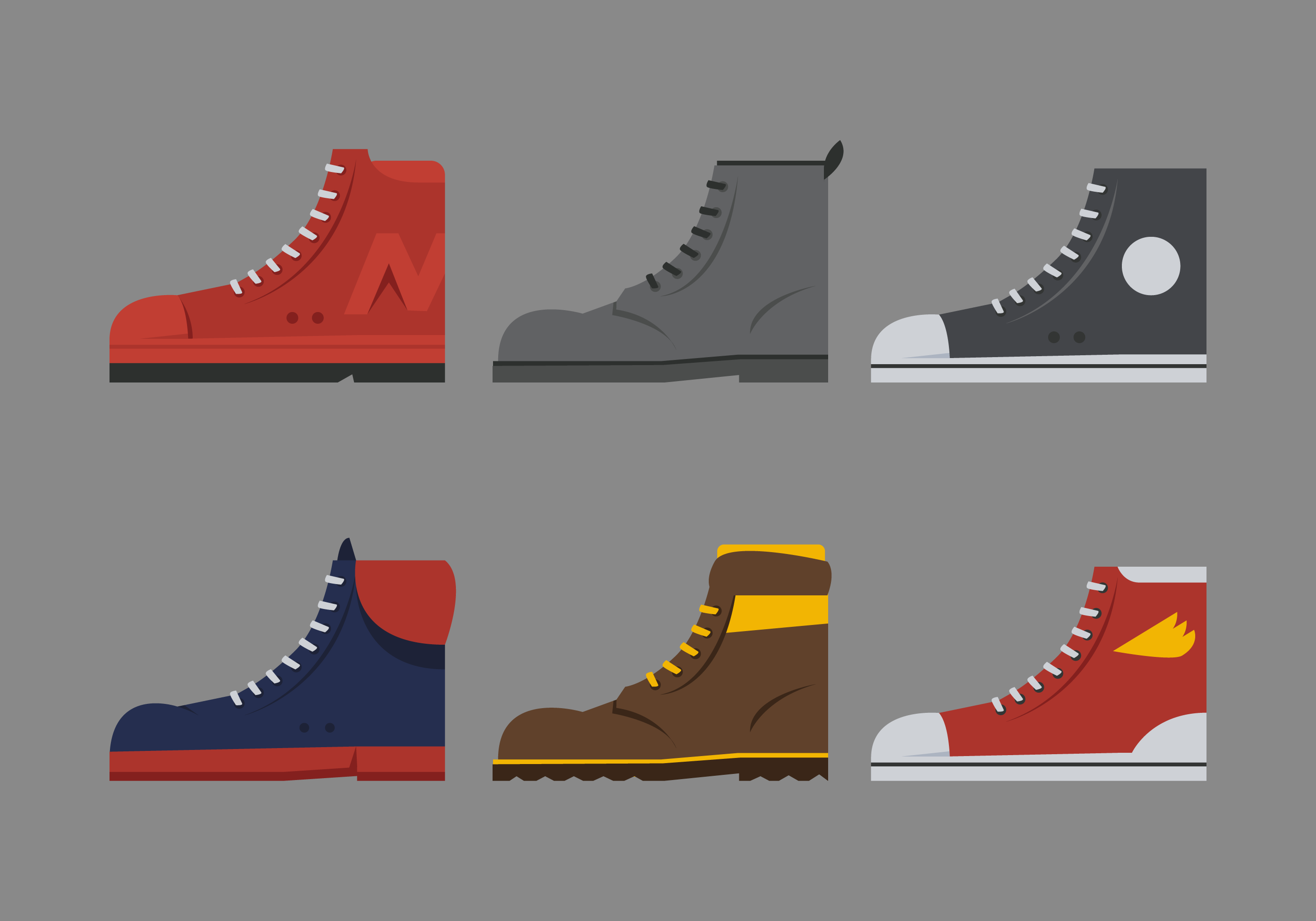 Sneakers, Boots and Shoes Side View 663568 Vector Art at Vecteezy
