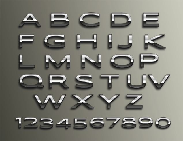 Vector Chrome 3d Alphabet