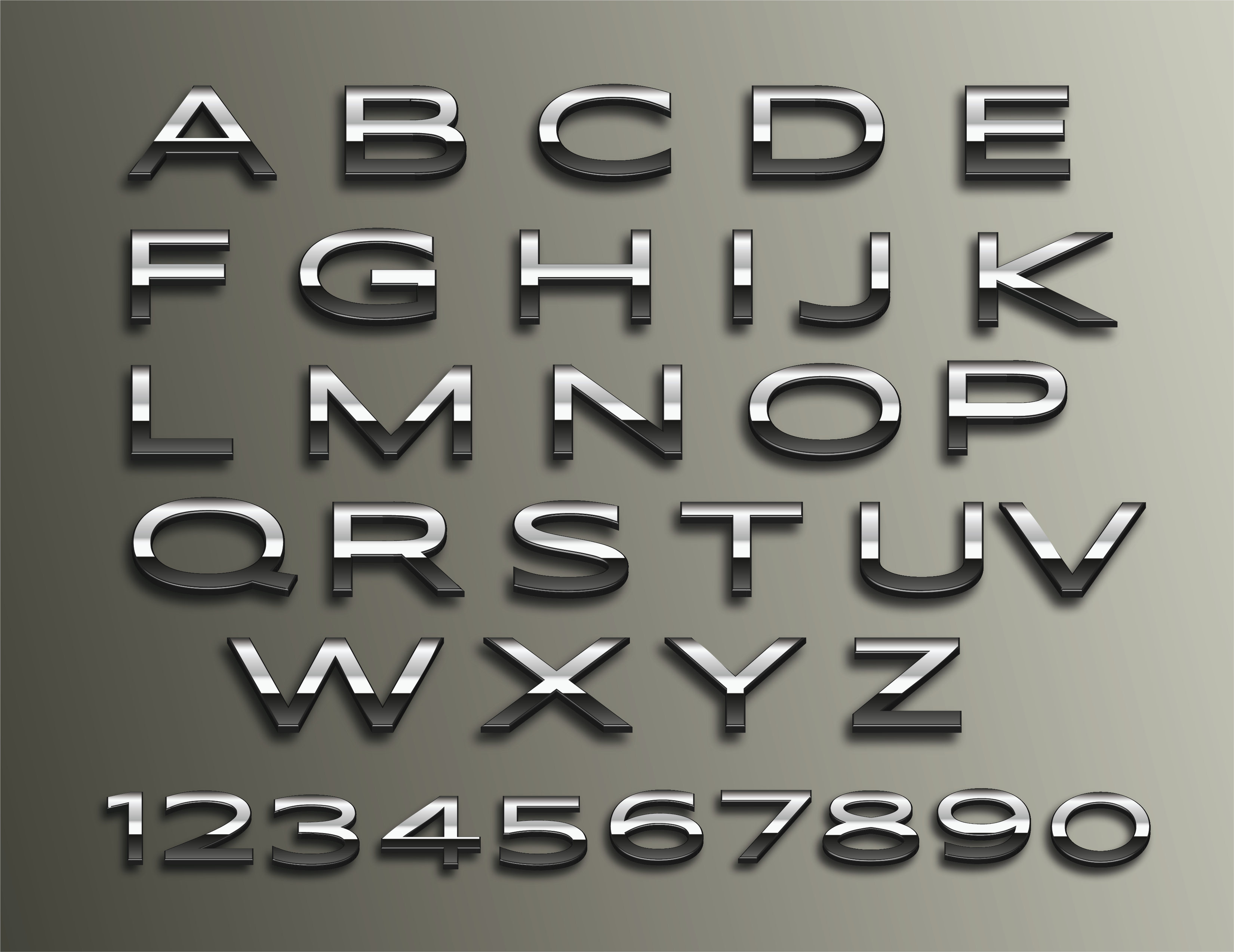 Vector Chrome 3d Alphabet 663575 Vector Art At Vecteezy