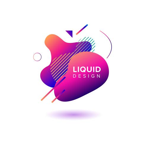 Color abstract liquid shape vector