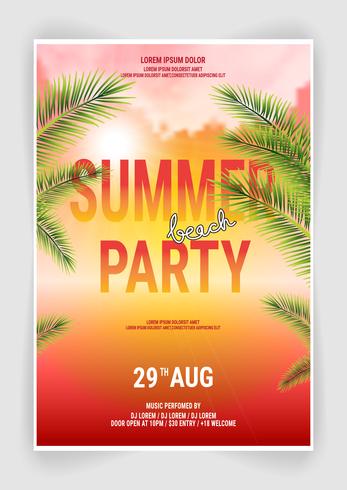 Summer Beach Party Flyer Design  vector