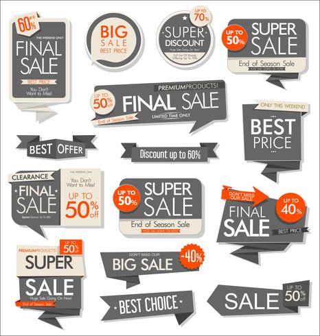 Modern badges stickers and labels collection vector