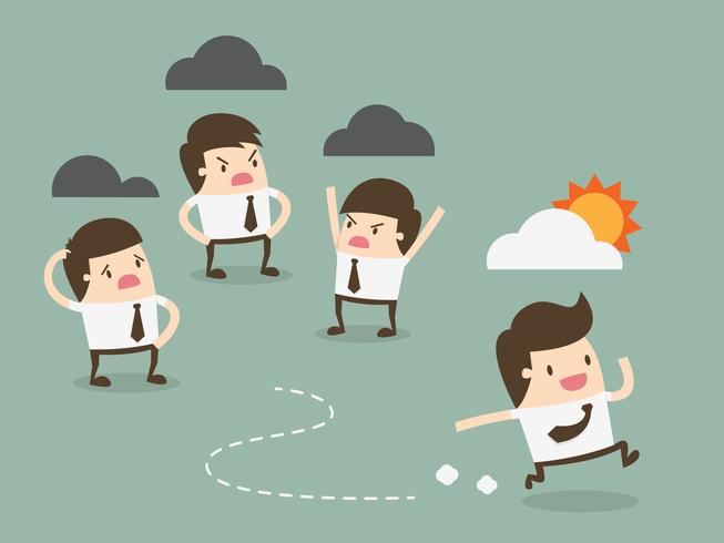 Man running away from negative people - Download Free Vectors ...