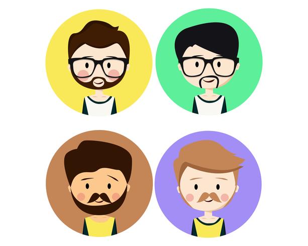 Iconos de personajes de hombres vector