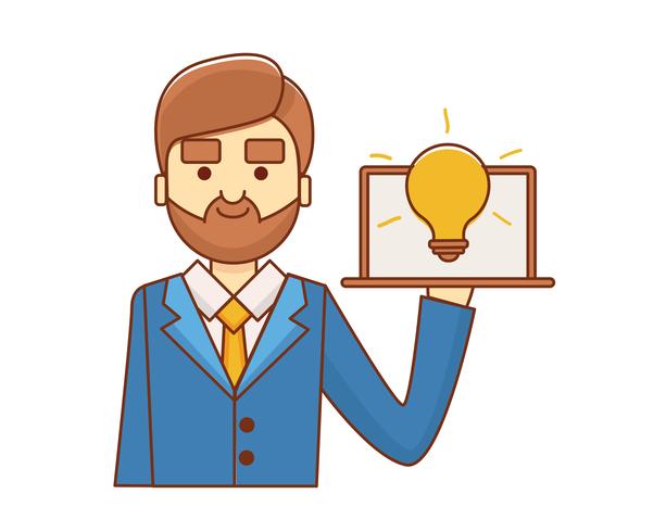 Idea, hombre de negocios vector