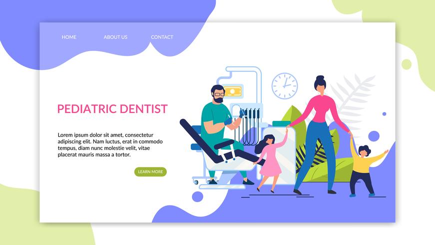 Informative Flyer Inscription Pediatric Dentist vector