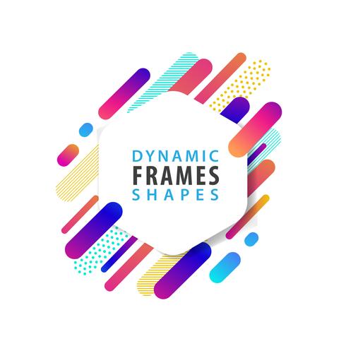 Abstract Hexagonal frame template  vector