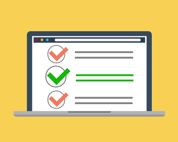 Lista de verificación de computadora vector