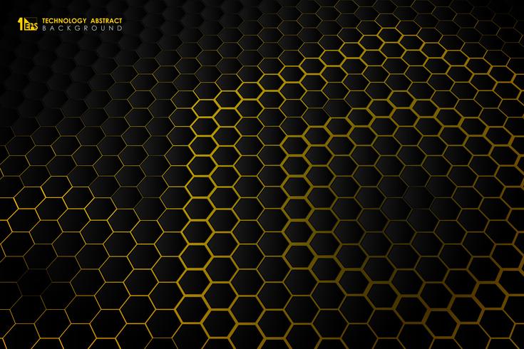 Patrón de gradiente de tecnología futurista hexagonal vector