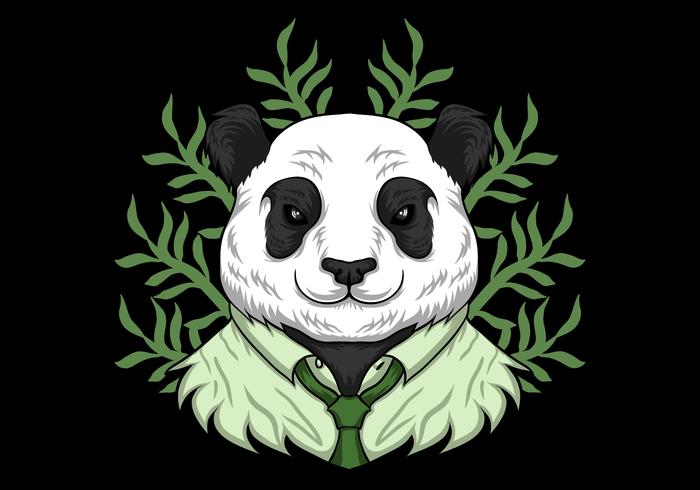 panda wearing work clothes vector