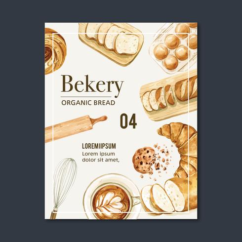 Bakery Poster template collection vector